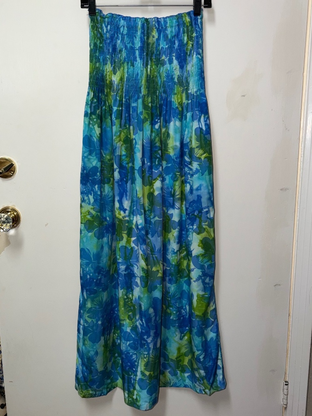 Blueginger blue and green floral smocked dress